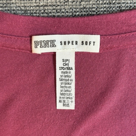 Victoria's Secret PINK Shirt Women's Small Mauve Pink SUPER SOFT Modal Tie Front - Picture 4 of 8